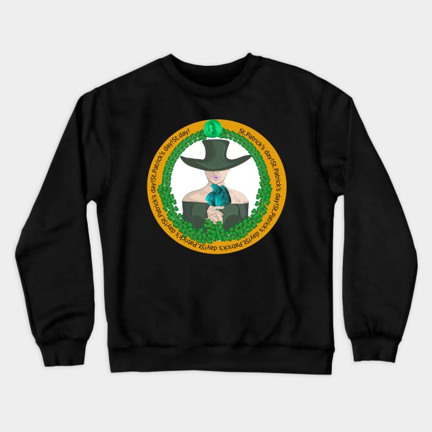 Irish Girl St Patricks Day Crewneck Sweatshirt by SoulVector